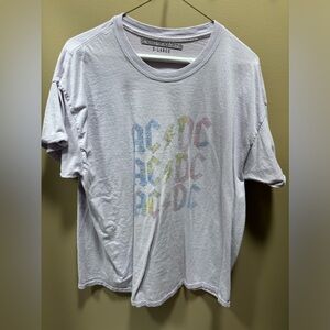 Purple, distressed, AC/DC graphic short sleeve tee from Apricot Lane